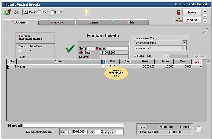 Factura de intrare - Informatii ascunse